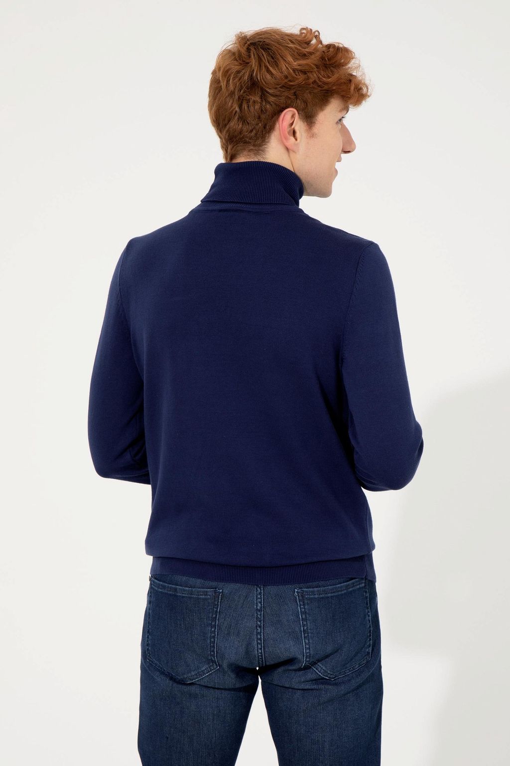 Мужской синий трикотажный свитер Basic - U.s. polo assn фото 5