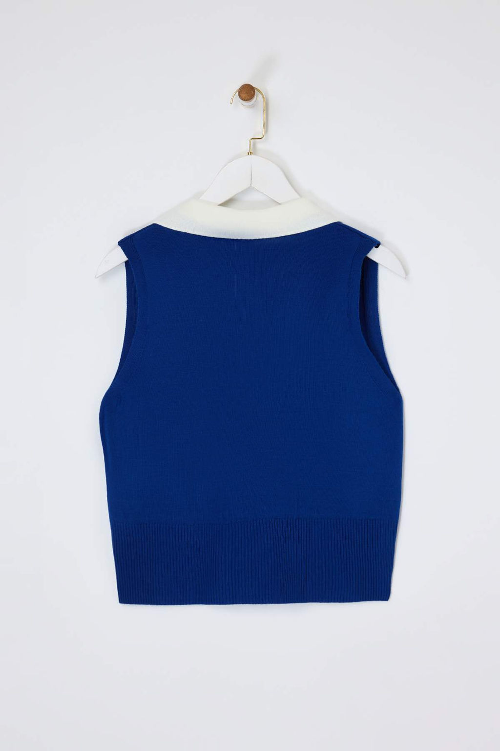 Koyu Saks Polo Yaka T-Shirt Gorunumlu Bluz TWOSS24BZ00273