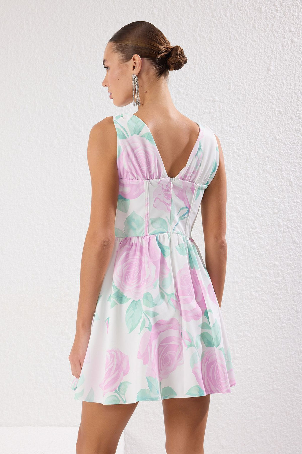 Cok Renkli A-Kesim Dokuma K?sa S?k Abiye Gece Mezuiyet Elbisesi TPRSS25EL00221