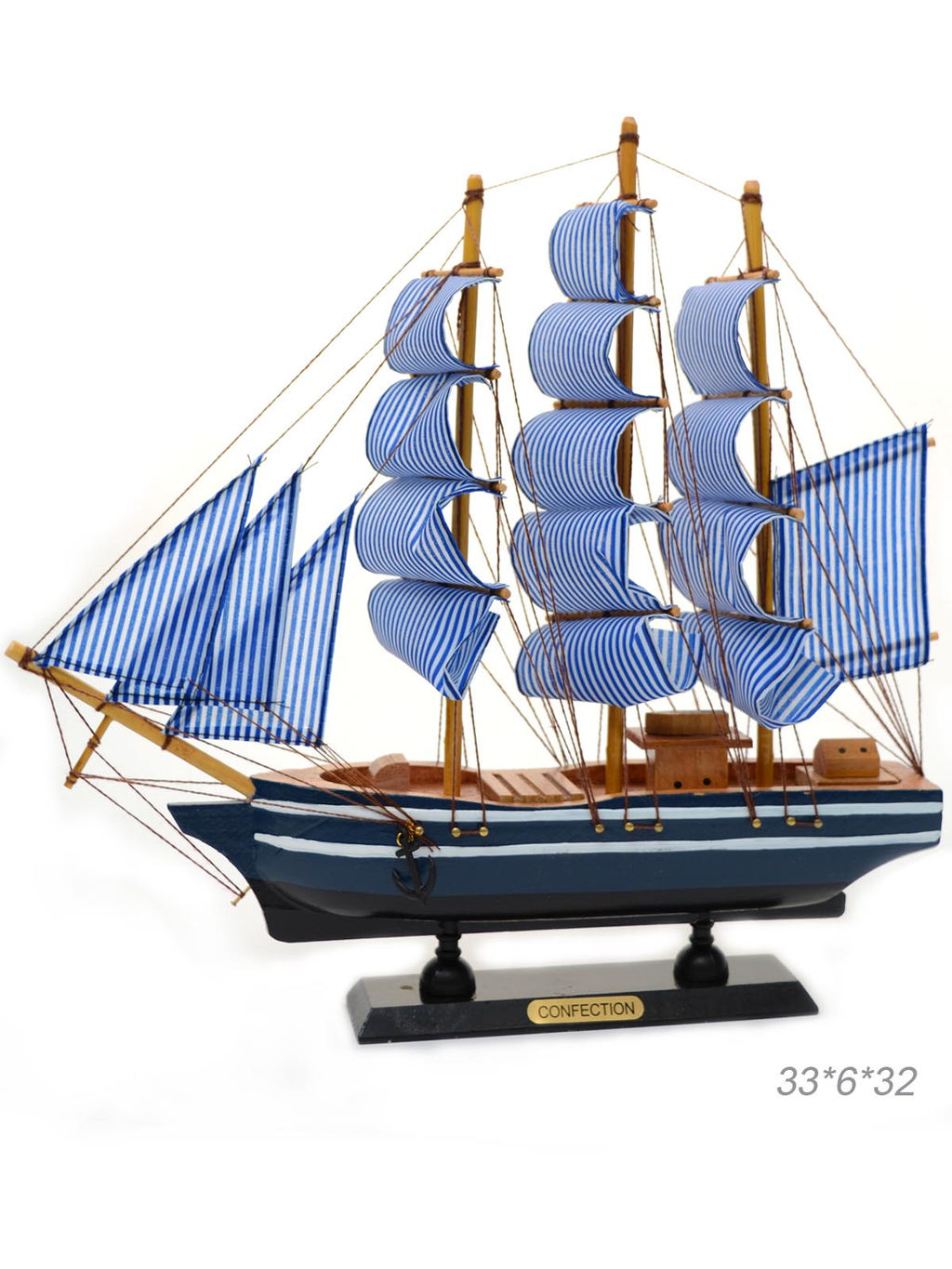 Макет парусного корабля 33х6х32 см / 3329G/2 /уп 18/ - ГалеонТрейд фото 13