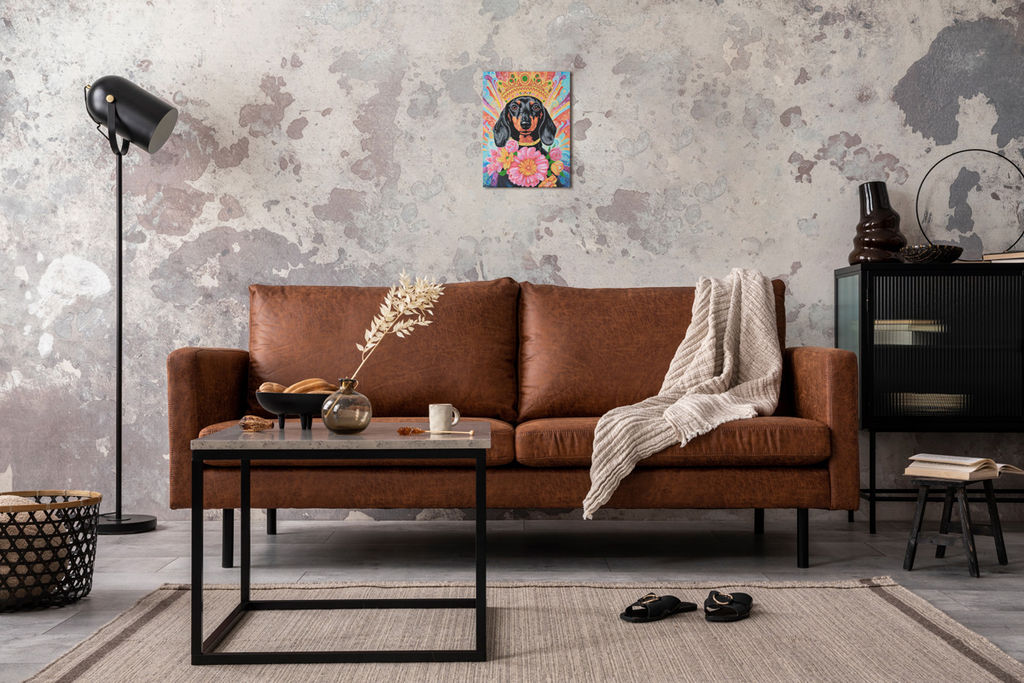 Кристальная (алмазная) мозаика ФРЕЯ ALPD-272 на подрамнике Королевская такса 30 х 40 см