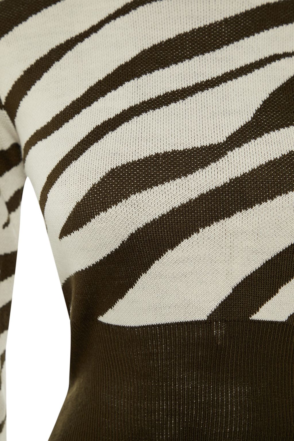 Zumrut Yesili Zebra Desenli Crop Triko Kazak TWOAW21KZ0010 - Trendyolmilla фото 16