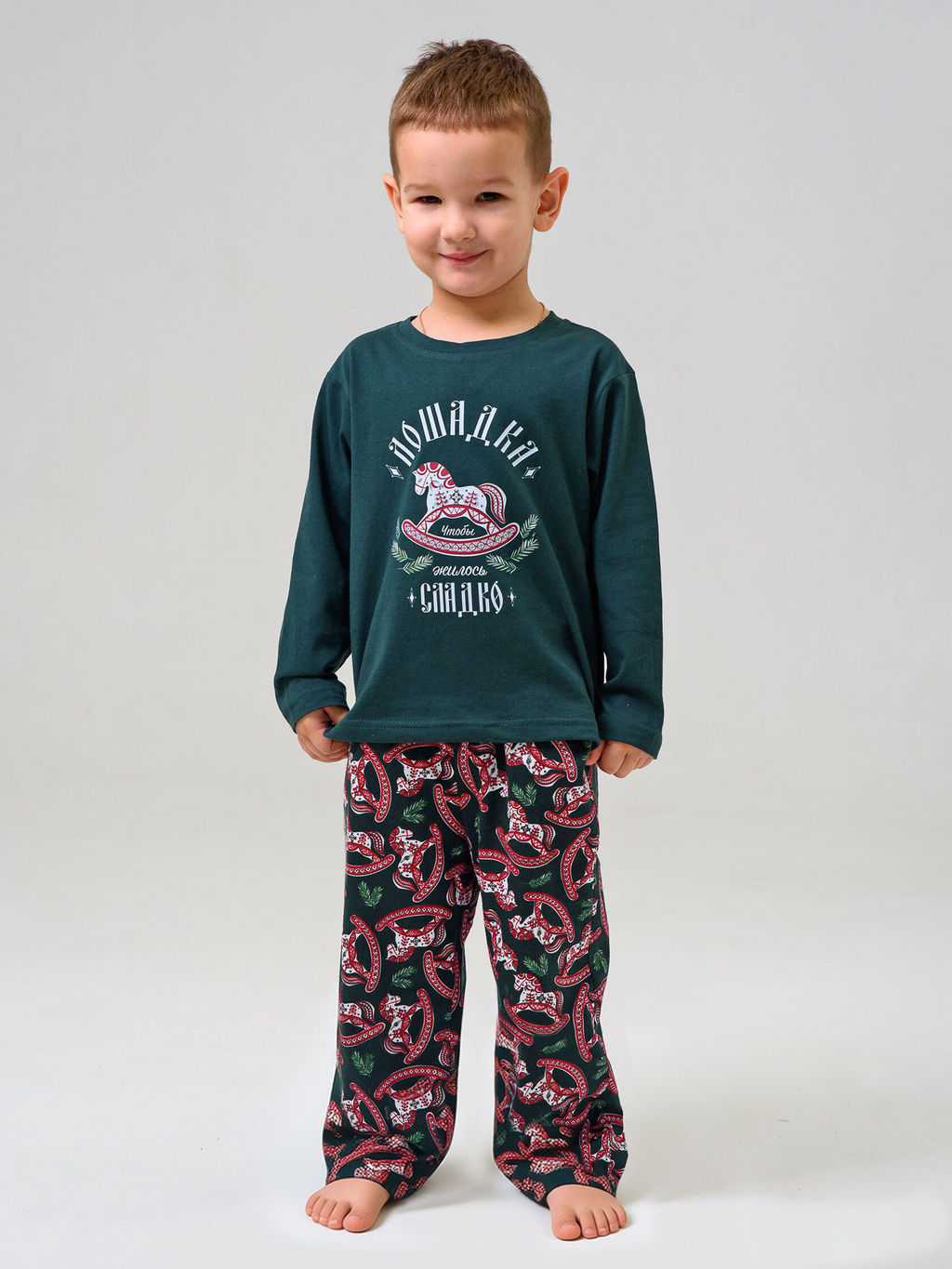 Пижама 100% хлопок мужская Лошадка - Оптима фото 16