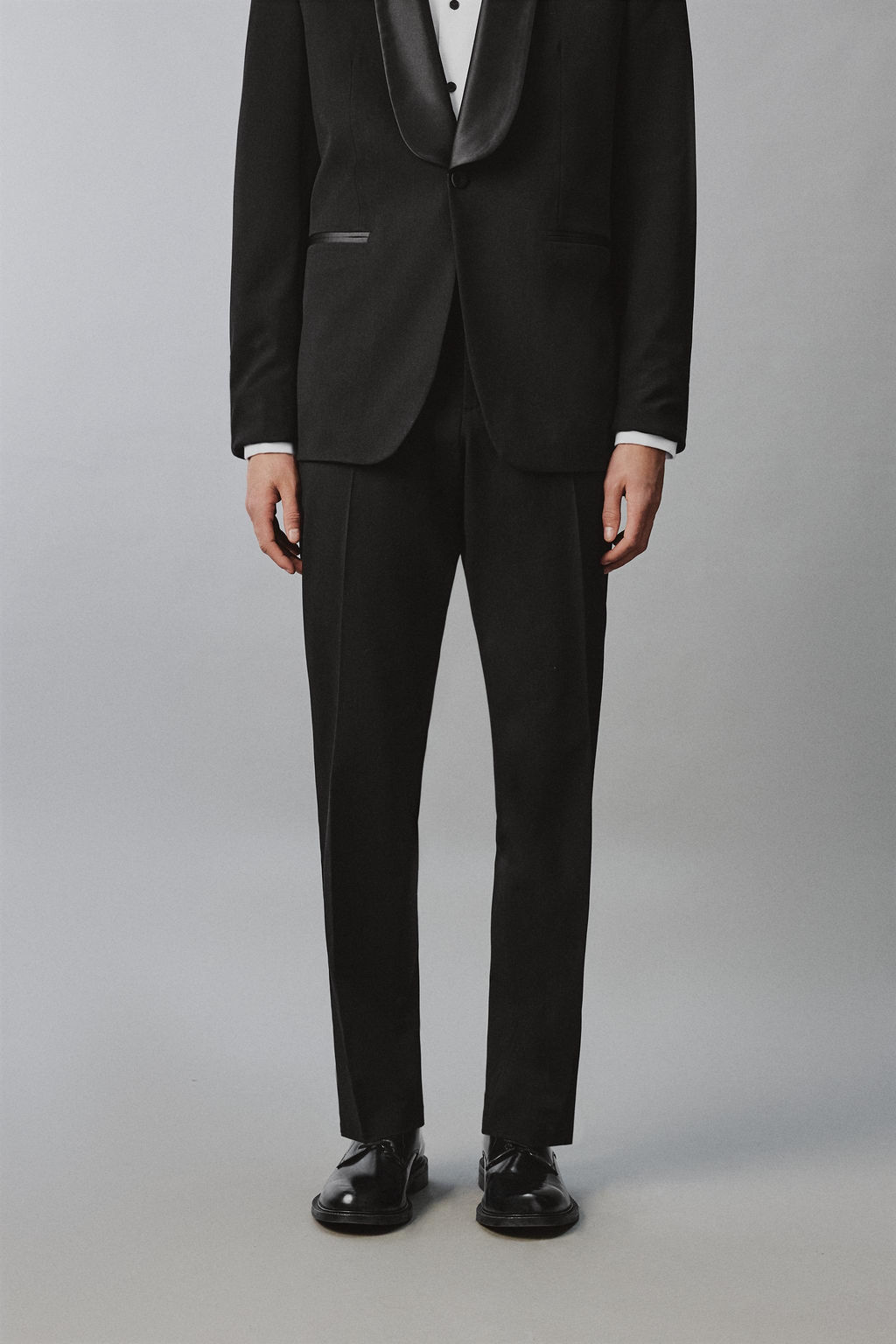 PANTAL?N REGULAR FIT BANDAS SMOKING / Negro - Zara фото 2