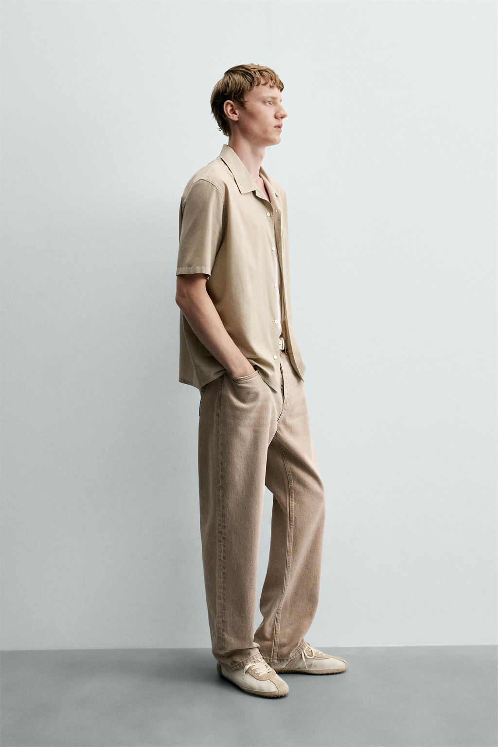 CAMISA VOILE ALGOD?N / Gris topo - Zara фото 4