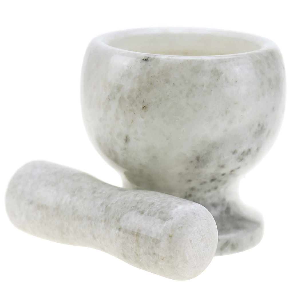 Ступка 200мл натуральный камень д10см h10,5см, с пестиком 4х13см Серый мрамор (Китай) - Домашняя мода фото 2