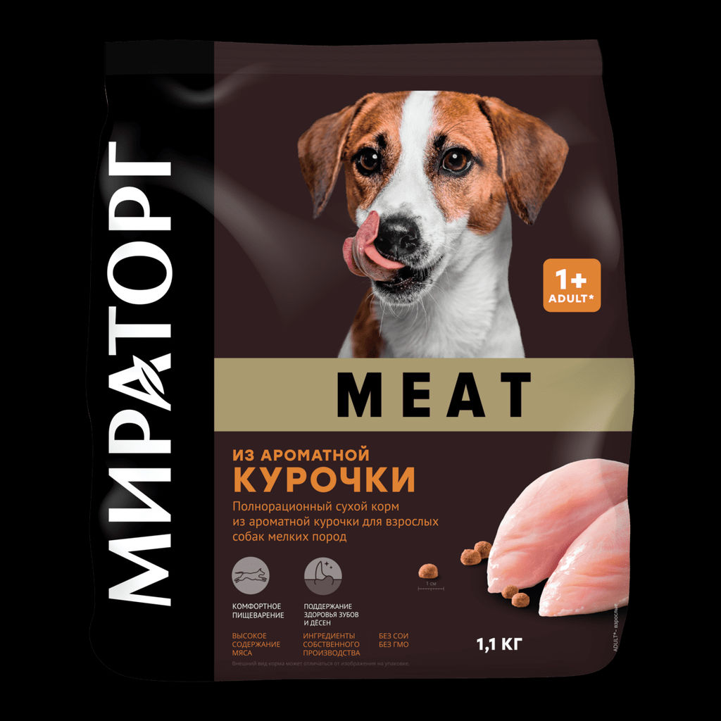 Полнорационный сухой корм из ароматной курочки для взрослых собак мелких пород 1010026833