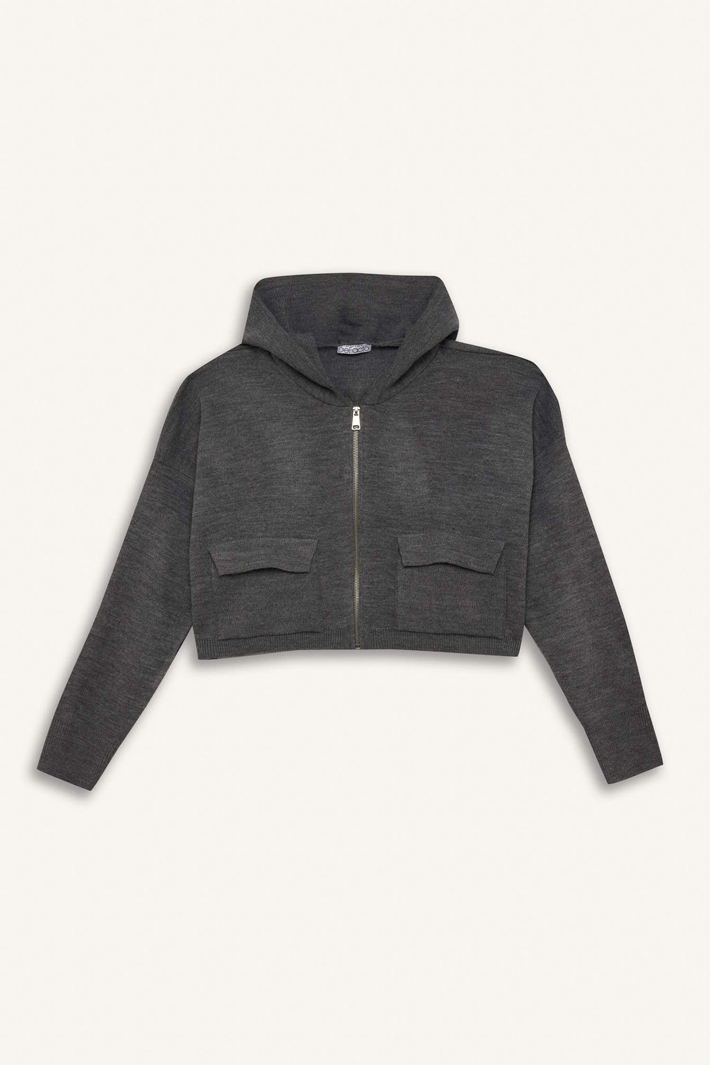 Regular Fit Kapusonlu Basic Duz Fermuarl? Triko H?rka - Defacto фото 4