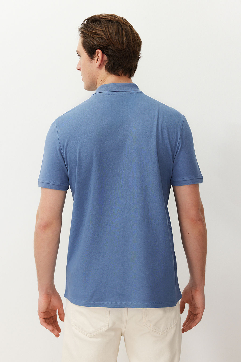TRENDYOL MAN Indigo Regular/Normal Kesim Dokulu Polo Yaka T-Shirt TMNSS24PO00043 - Trendyolmilla фото 8