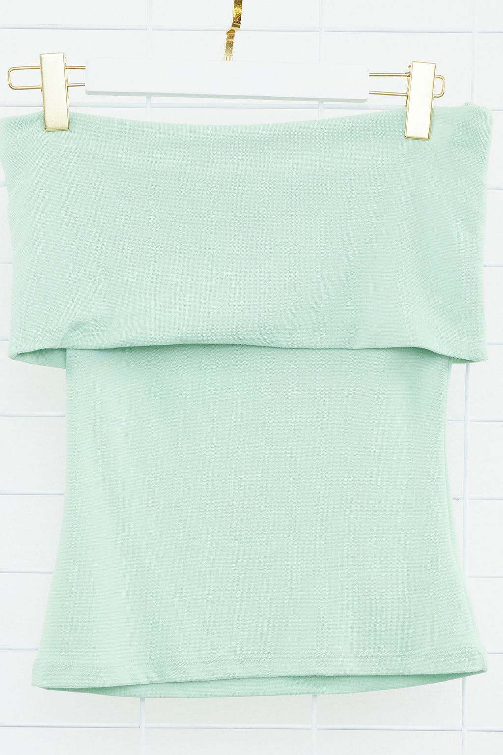 Mint Carmen Yaka Fitted/Vucuda Oturan Orme Madonna Yaka Bluz TWOSS24BZ00497