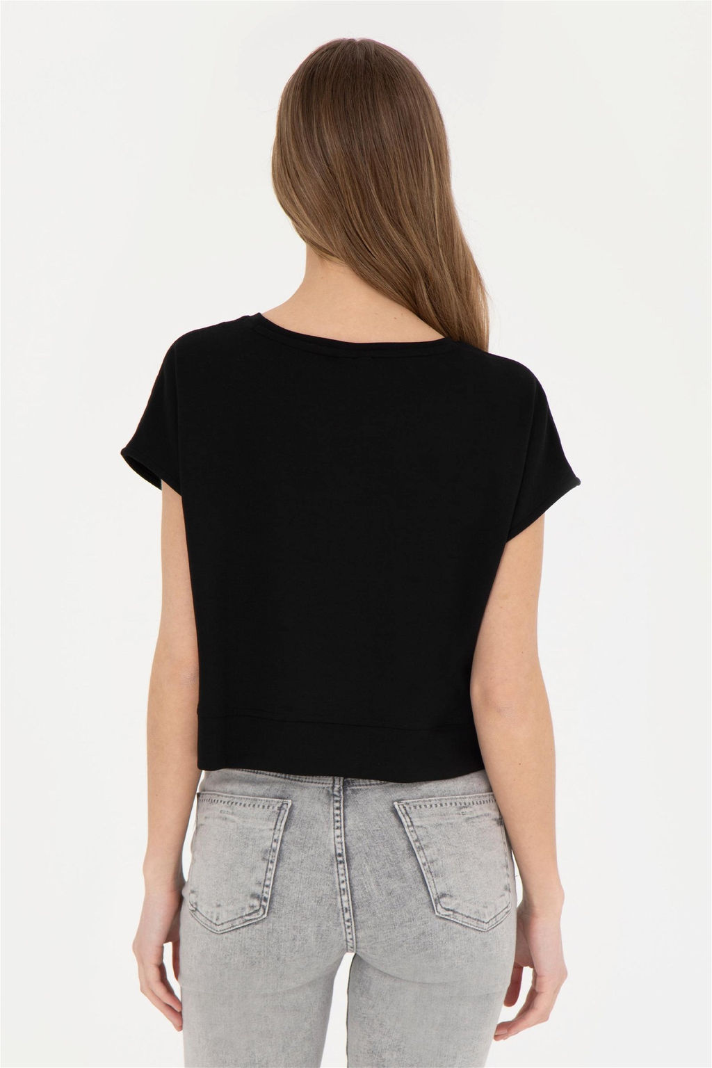 Женская черная футболка с круглым вырезом - U.s. polo assn фото 5