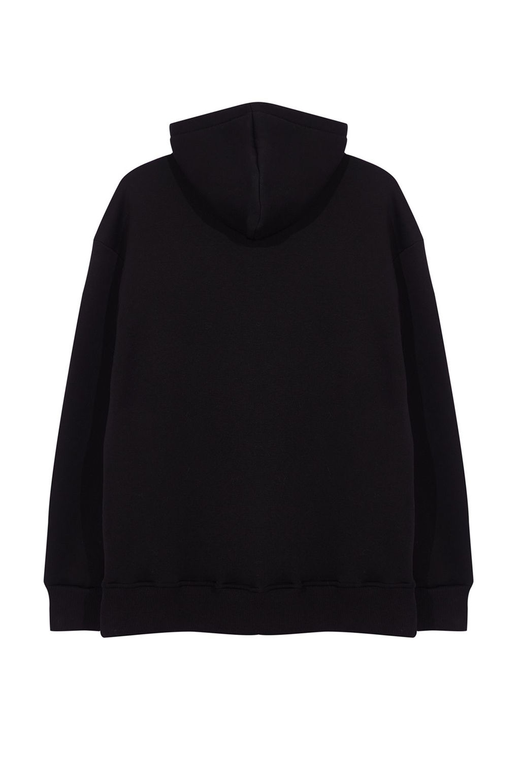 Siyah Oversize/Genis Kesim Fermuarl? Kapusonlu Ici Polarl? Basic Sweatshirt TMNAW25SW00050