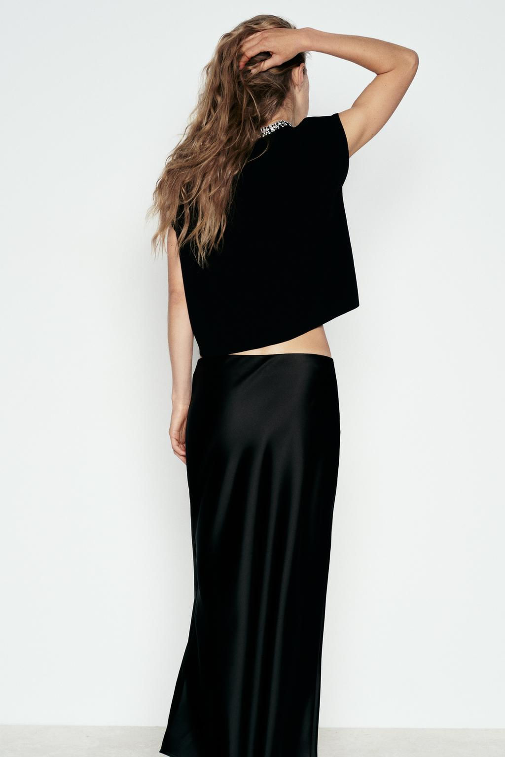 PLAIN KNIT TOP WITH RHINESTONE BEADS - Zara фото 3