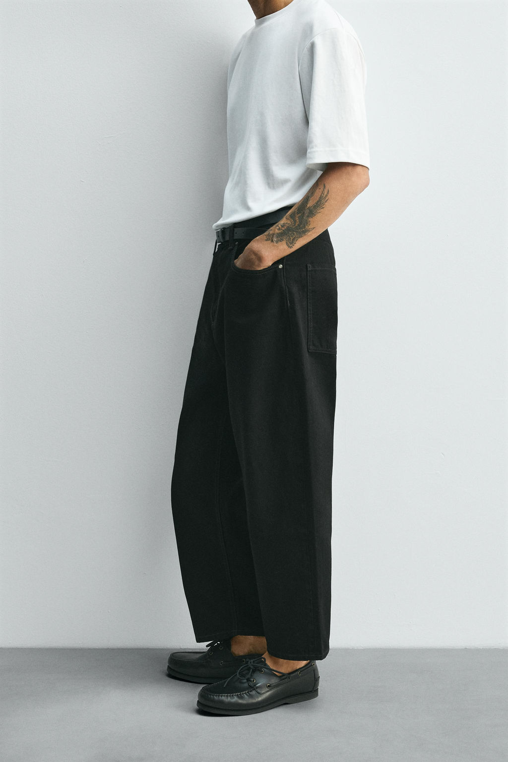 TAPERED WIDE-LEG JEANS - Zara фото 5