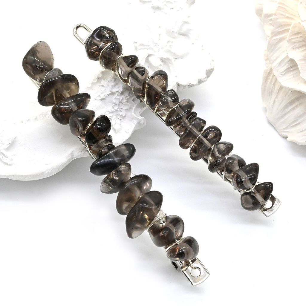 Заколка для волос с раухтопазом 6,5*0,8*1,3см