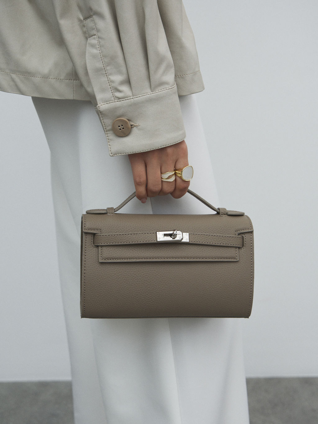 Женская сумка с ручкой TENDANCE Артикул 4533880, серо-коричневый  фото 5