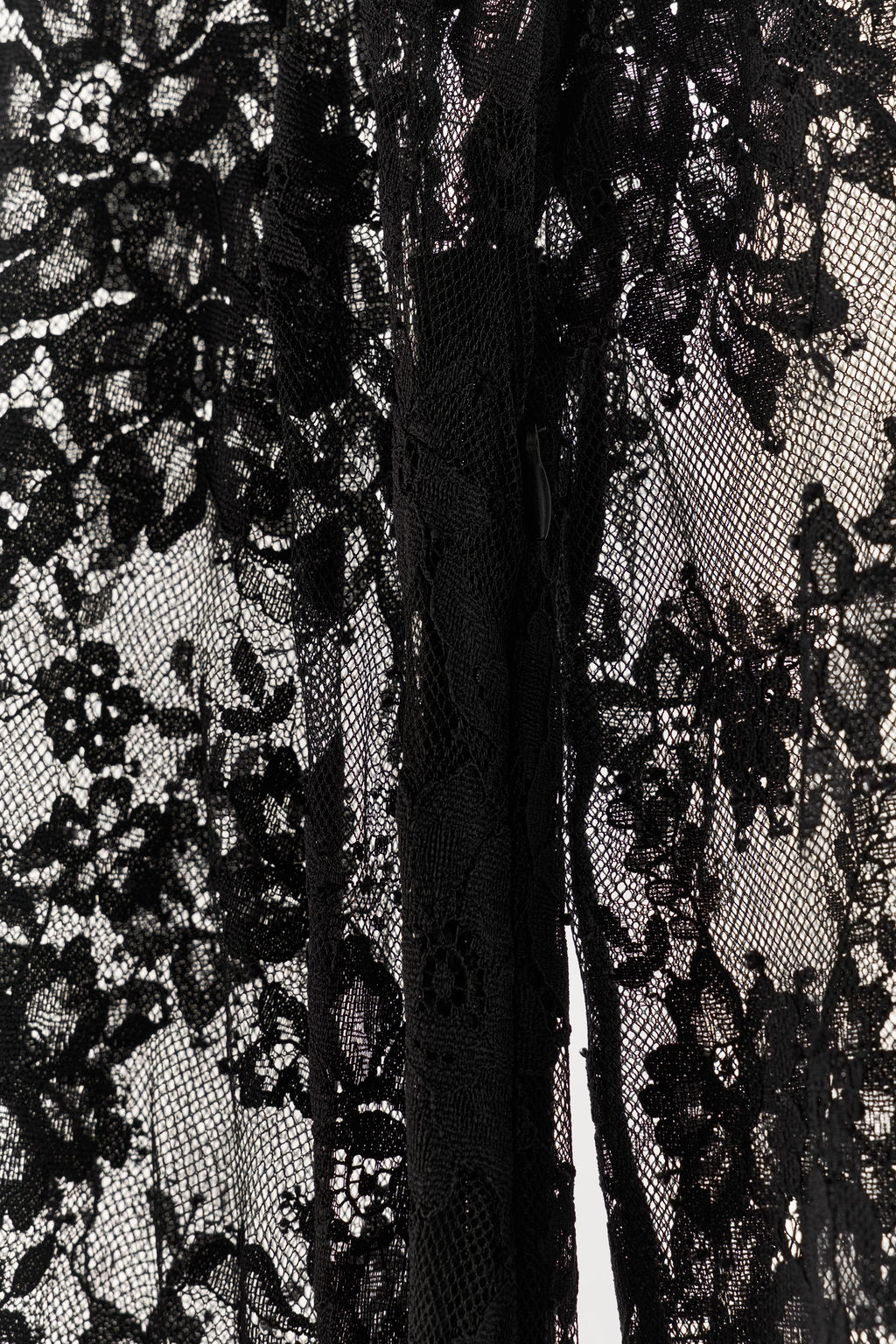 VESTIDO LARGO ENCAJE ZW COLLECTION / Negro / Blanco - Zara фото 8