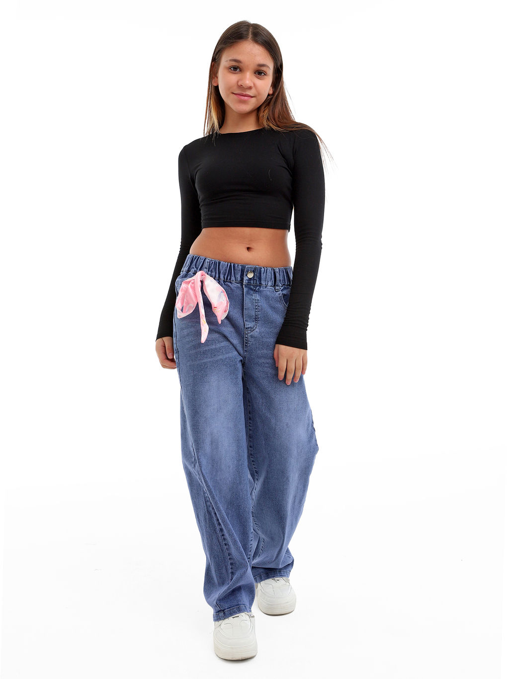 Джинсы-багги для девочек - Синий мир фото 9