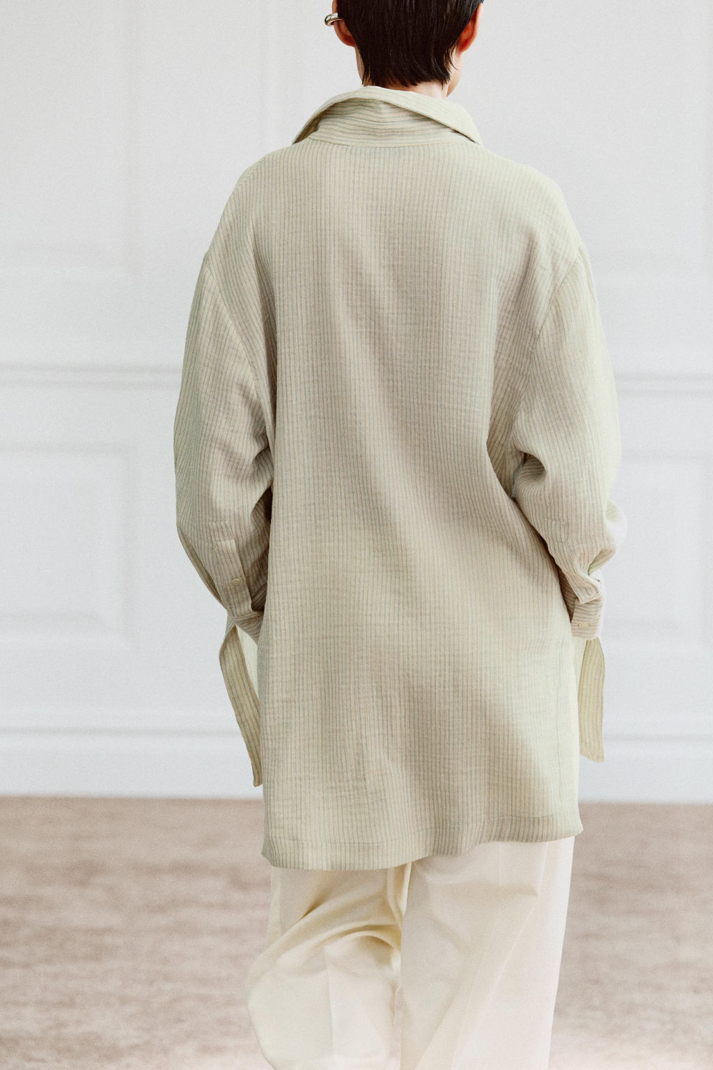 CAMISA ASIM?TRICA RAYAS ZW COLLECTION / Verde - Zara фото 3