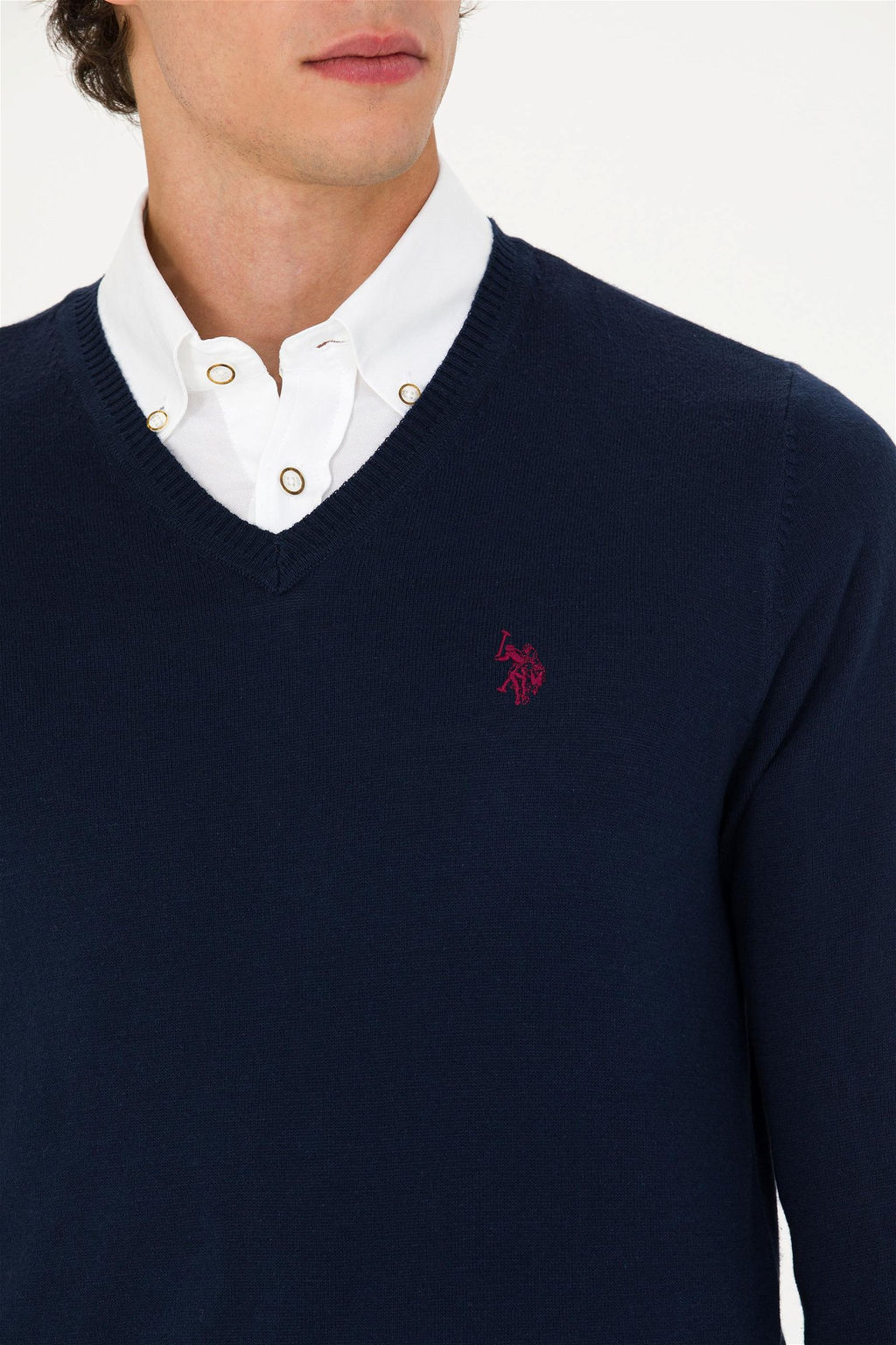 U. S. Polo Assn Мужской темно-синий базовый свитер - U.s.polo assn фото 8