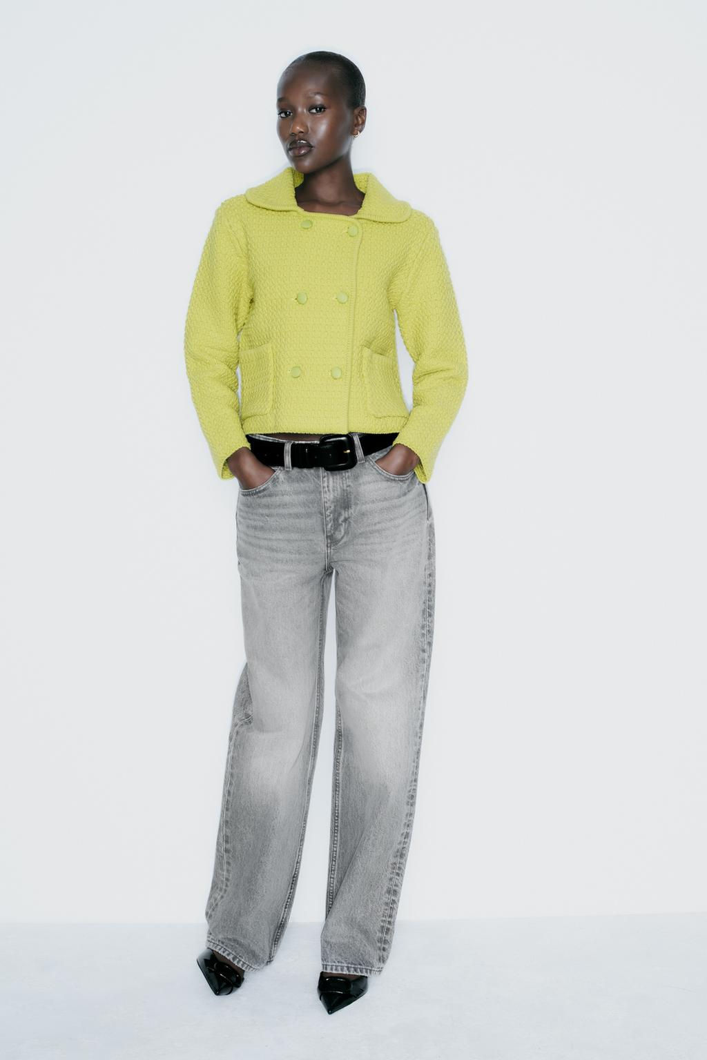 CHUNKY KNIT CARDIGAN WITH PETER PAN COLLAR - Zara фото 2