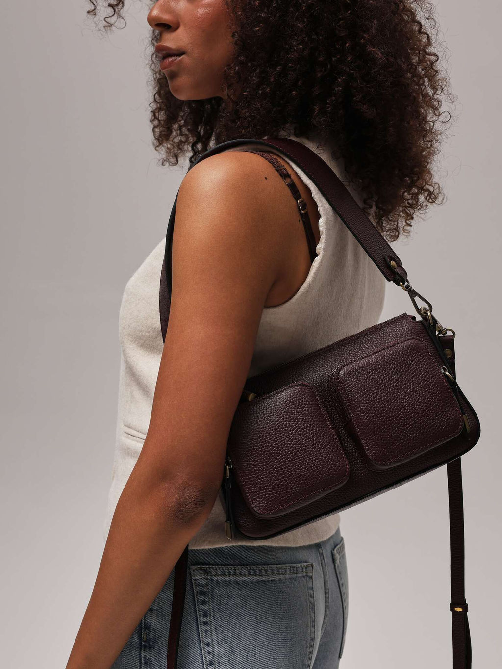 Сумка багет Deboro 31103 зимняя вишня