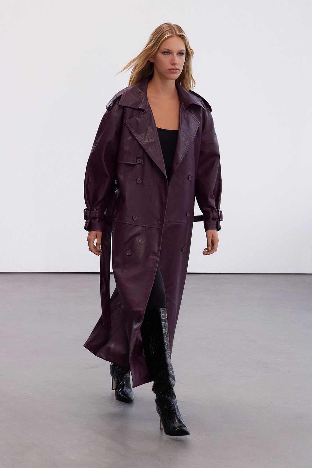 Limited Edition Bordo Kemerli Oversize Trenckot TWOAW25TR00003 - Trendyolmilla фото 4