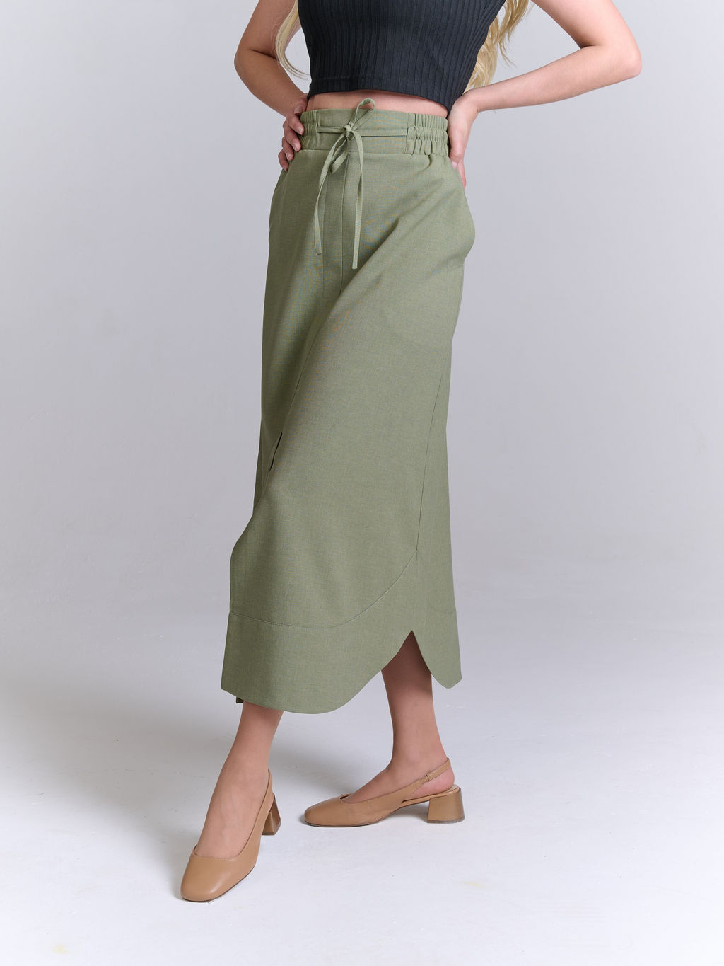 Льняная юбка на резинке лен с вискозой