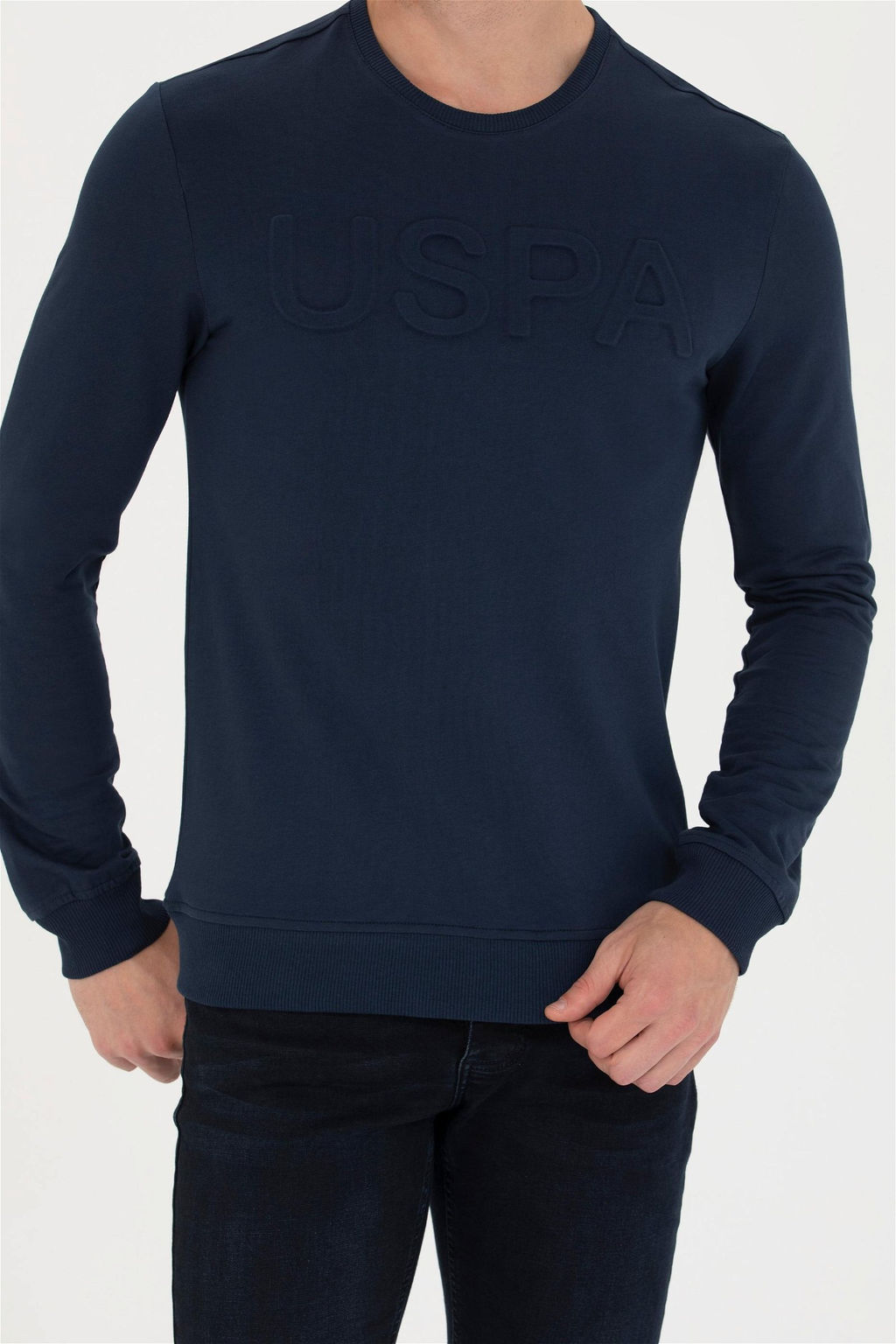 U. S. Polo Assn / Мужской темно-синий базовый свитшот - U.s. polo assn фото 13