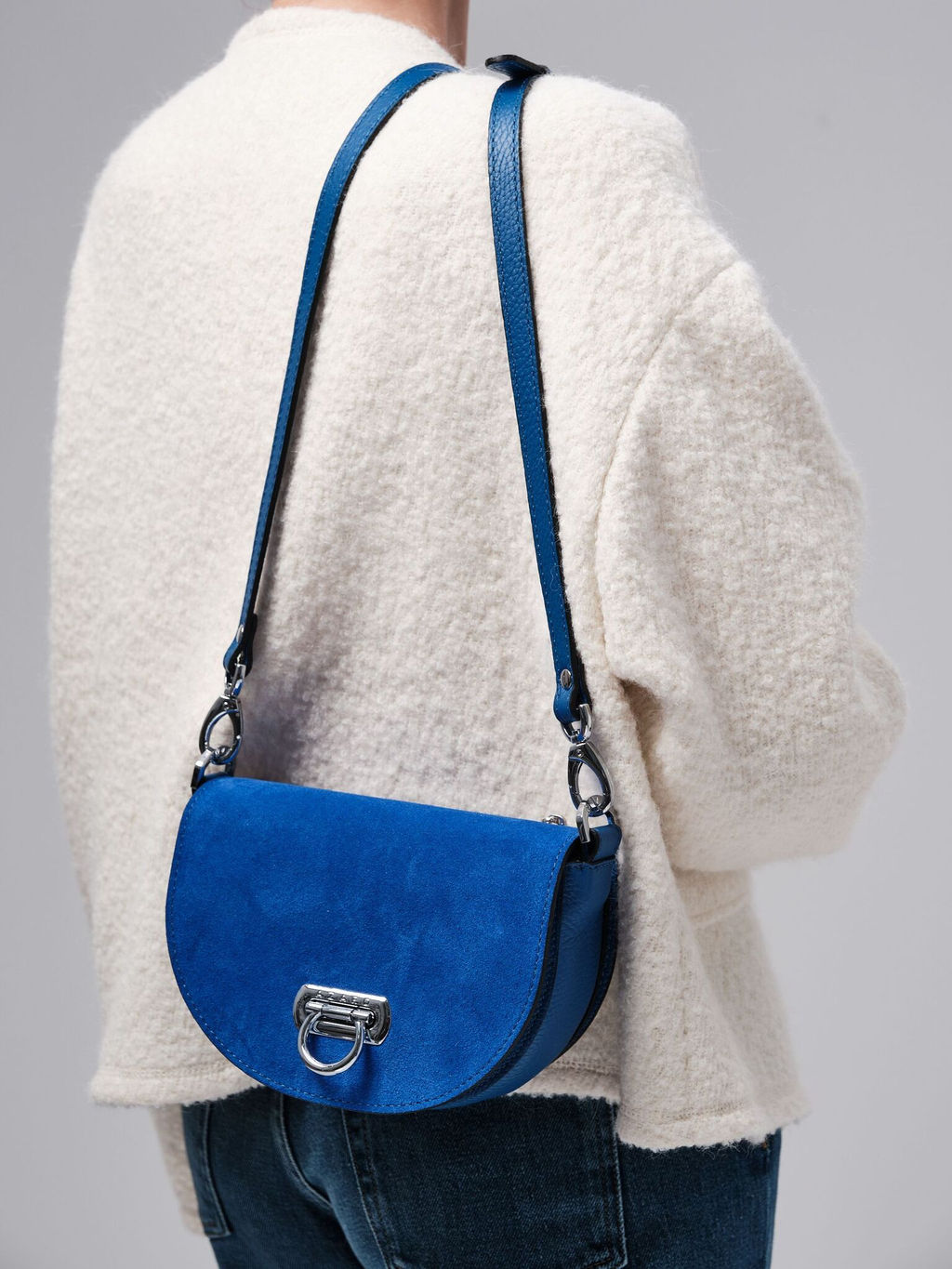 Сумка замшевая Azaro 31032 синяя гуашь