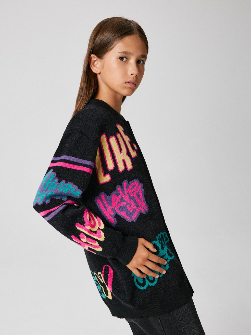 ACOOLA / Кардиган детский для девочек Amalia черный  фото 3