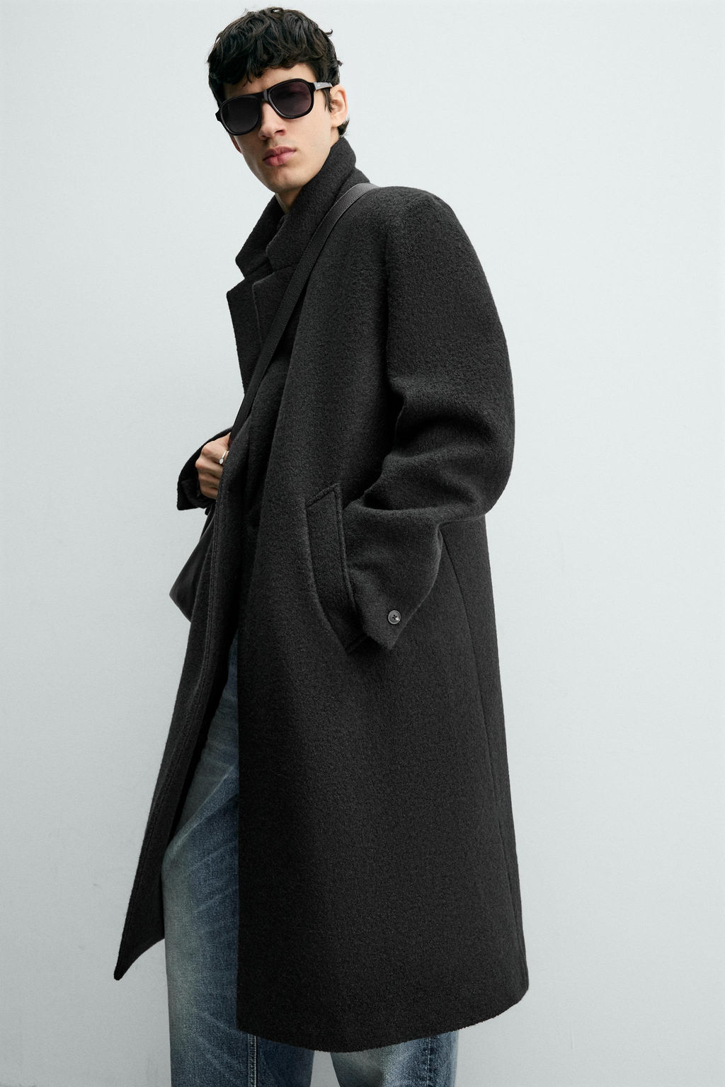 BOUCL_ TEXTURE WOOL COAT - Zara фото 7