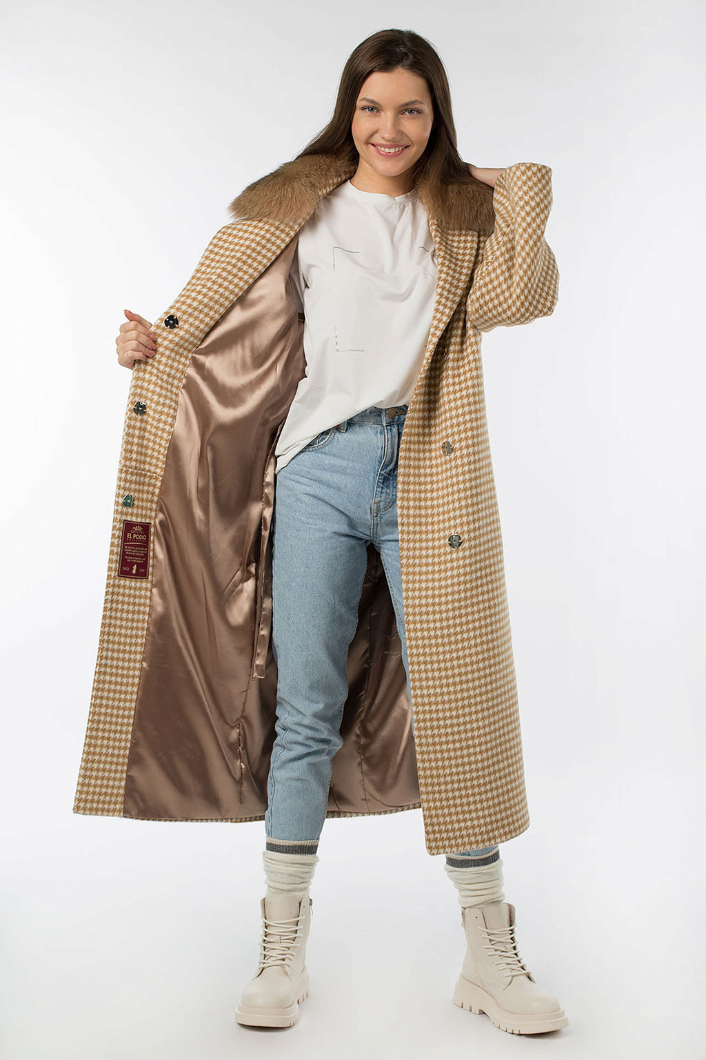 Мех натуральный (песец) Пальто утепленное Термофинн 100 г - El podio фото 2