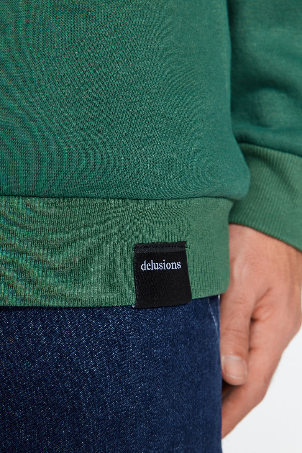 Yesil Regular/Normal Kesim Kapusonlu Ici Polar/S?cak Tutan Pamuk Sweatshirt TMNAW24SW00121 - Trendyolmilla фото 4