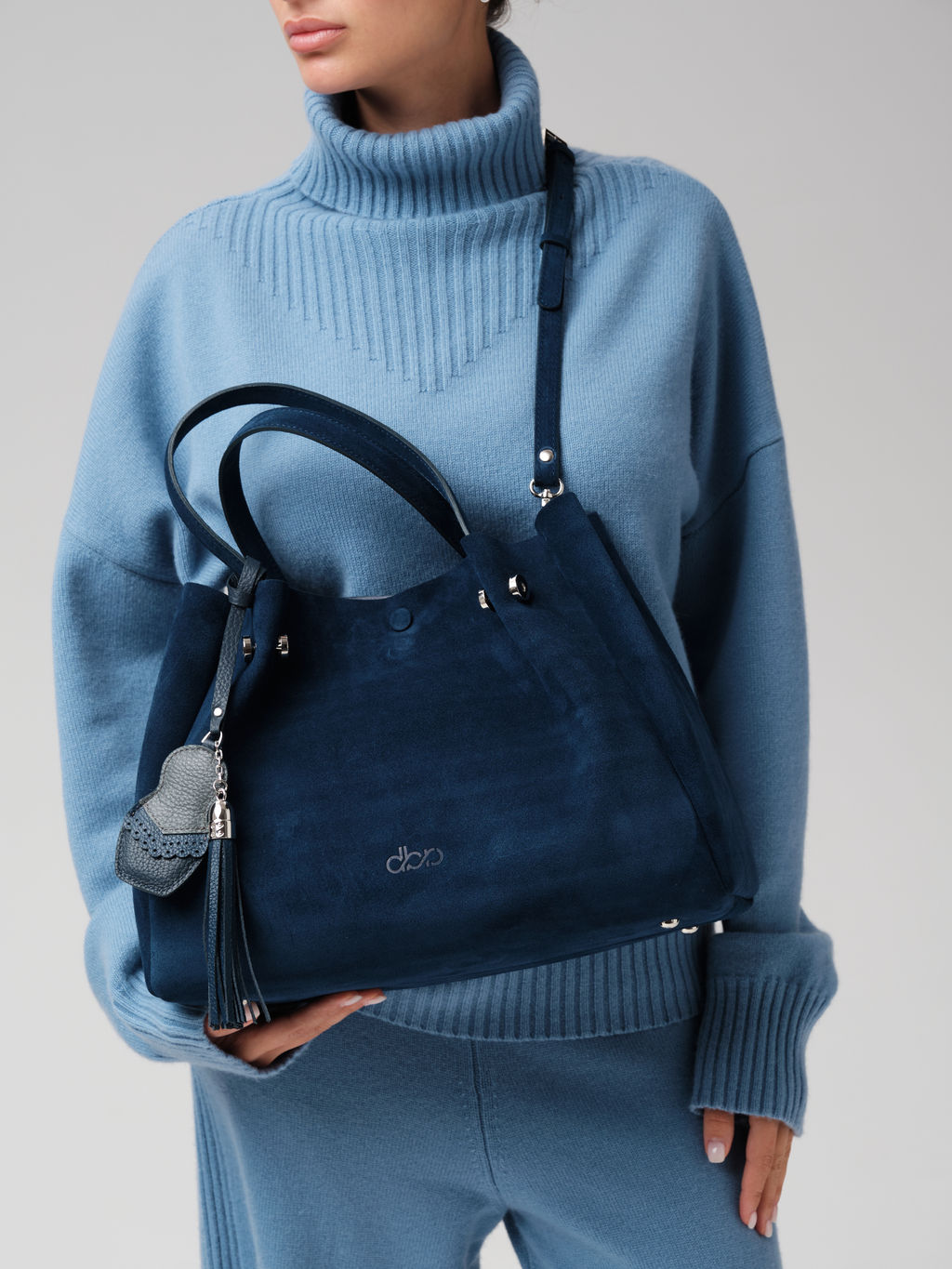 Замшевая сумка с матрешкой Vasilisa DBR 31210 синяя глубина  фото 2