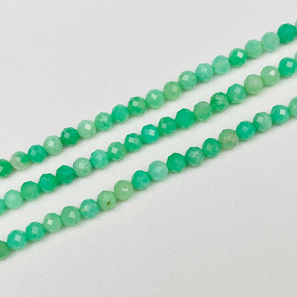 Бусины для украшений из камня Хризопраз (110 бусин)