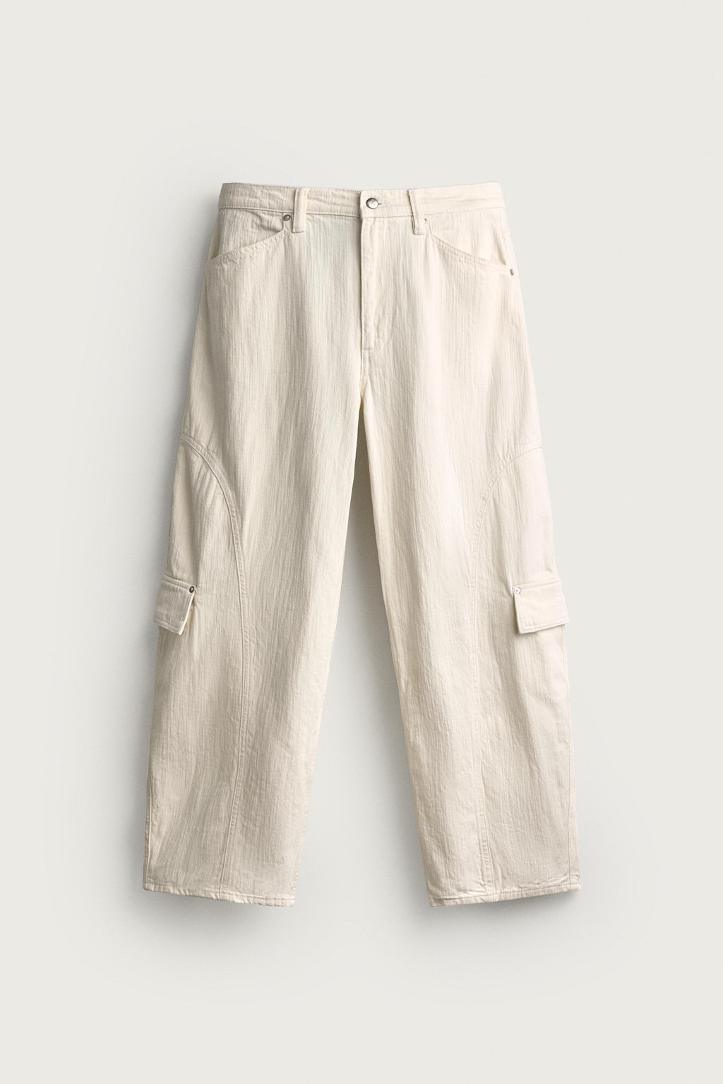 JEANS CARGO BALLOON FIT / blanco - Zara фото 7