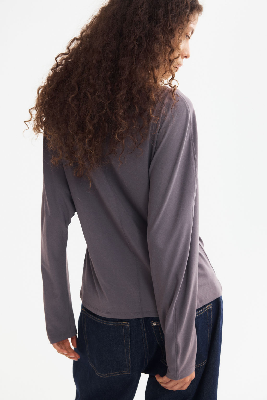 Top de manga larga con escote barco - H&m фото 6