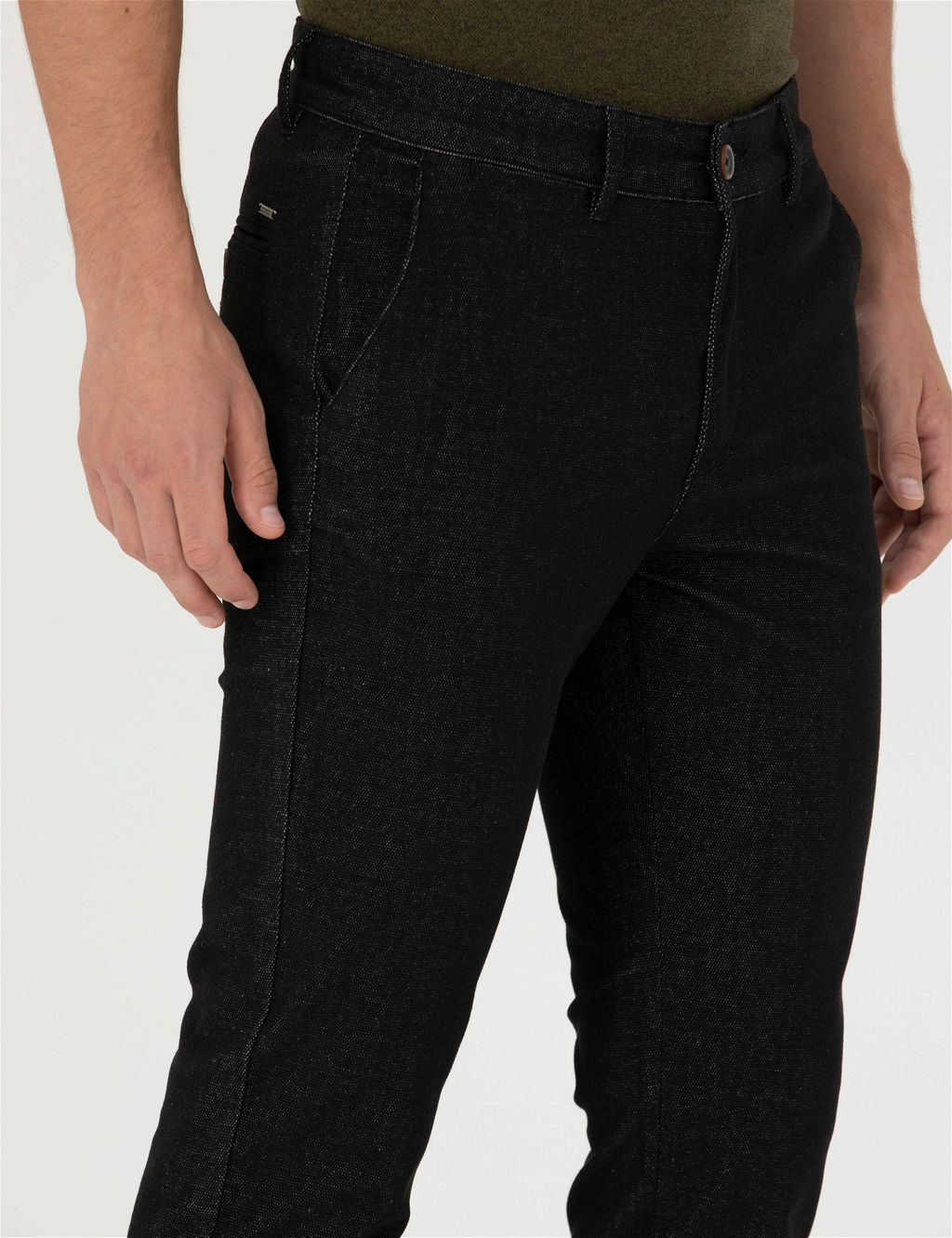 Siyah Slim Fit Kanvas Pantolon - Pierre cardin фото 5