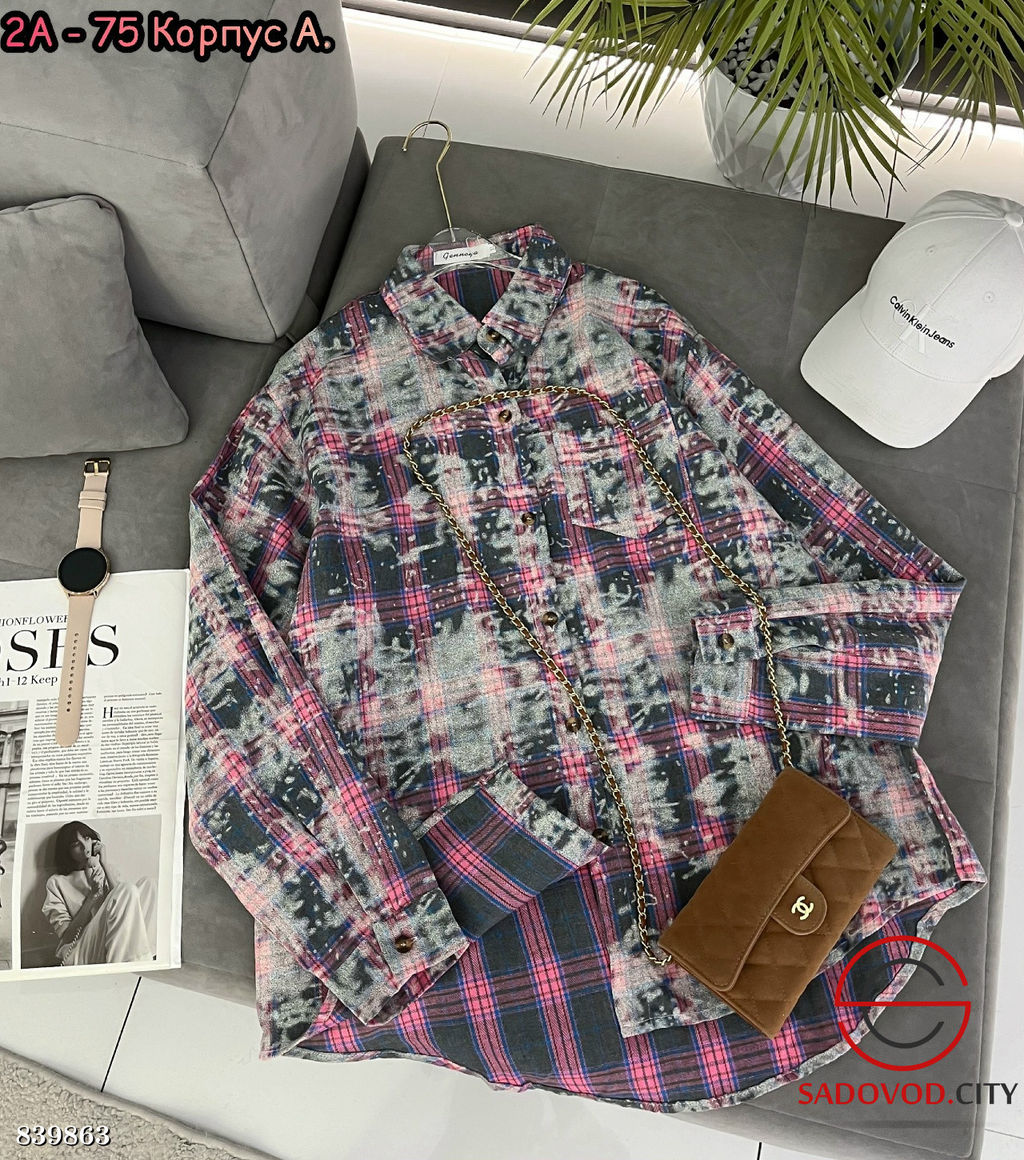 Рубашка женская в клетку - Bruno фото 4