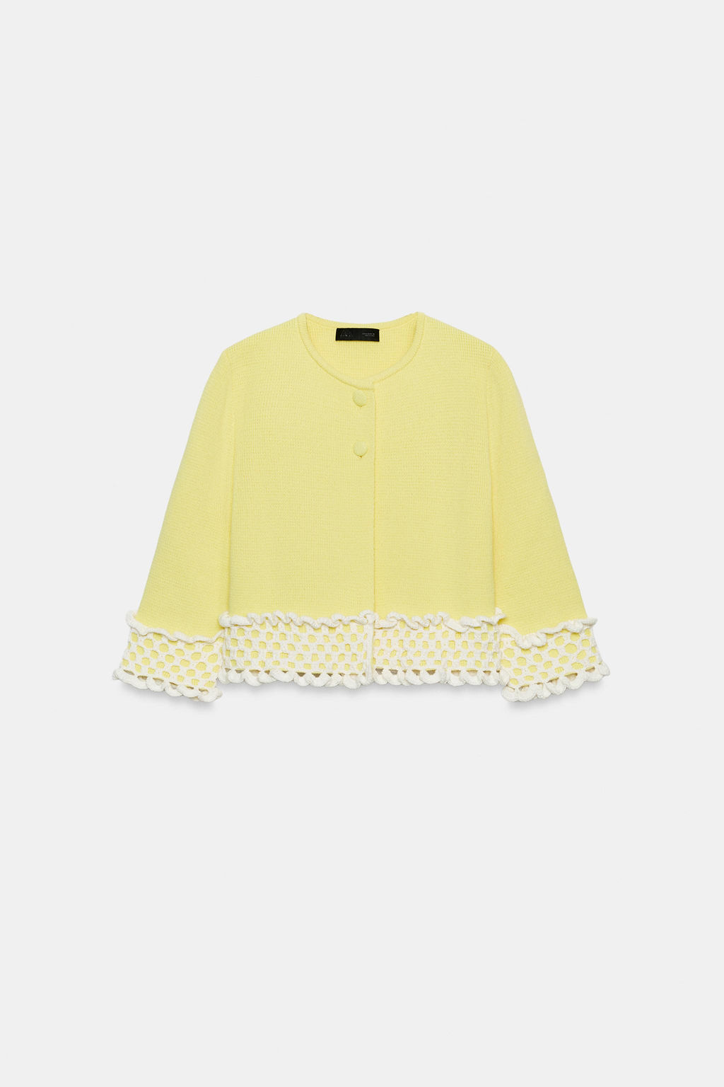 CHAQUETA COMBINADA PUNTO CROCHET / Amarillo - Zara фото 6
