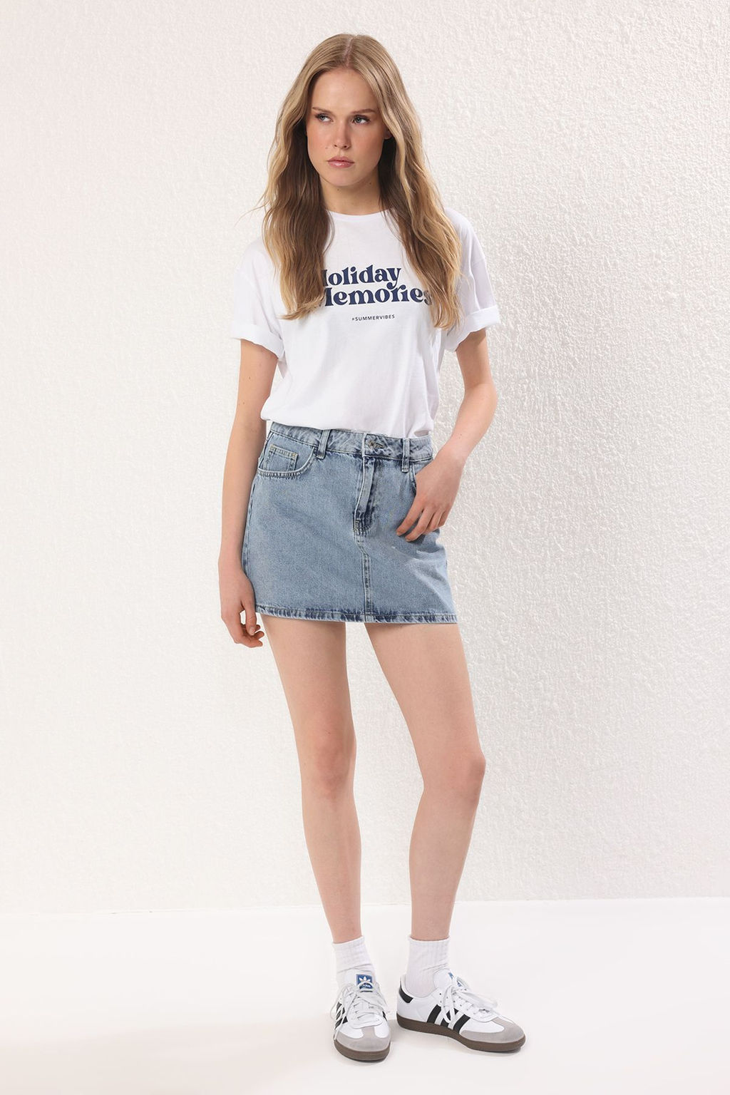 Trendyolmilla Mavi Mini Denim Etek TWOSS25ET00169 фото 2