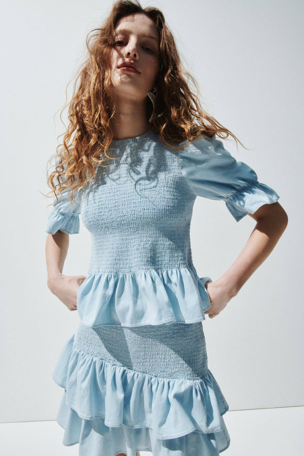 Blusa denim nido de abeja - H&m фото 3