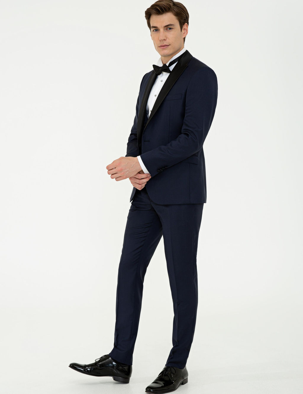 Темно-синий Ex. Slim Fit Жилет Смокинг Костюм Жениха - Cacharel фото 4