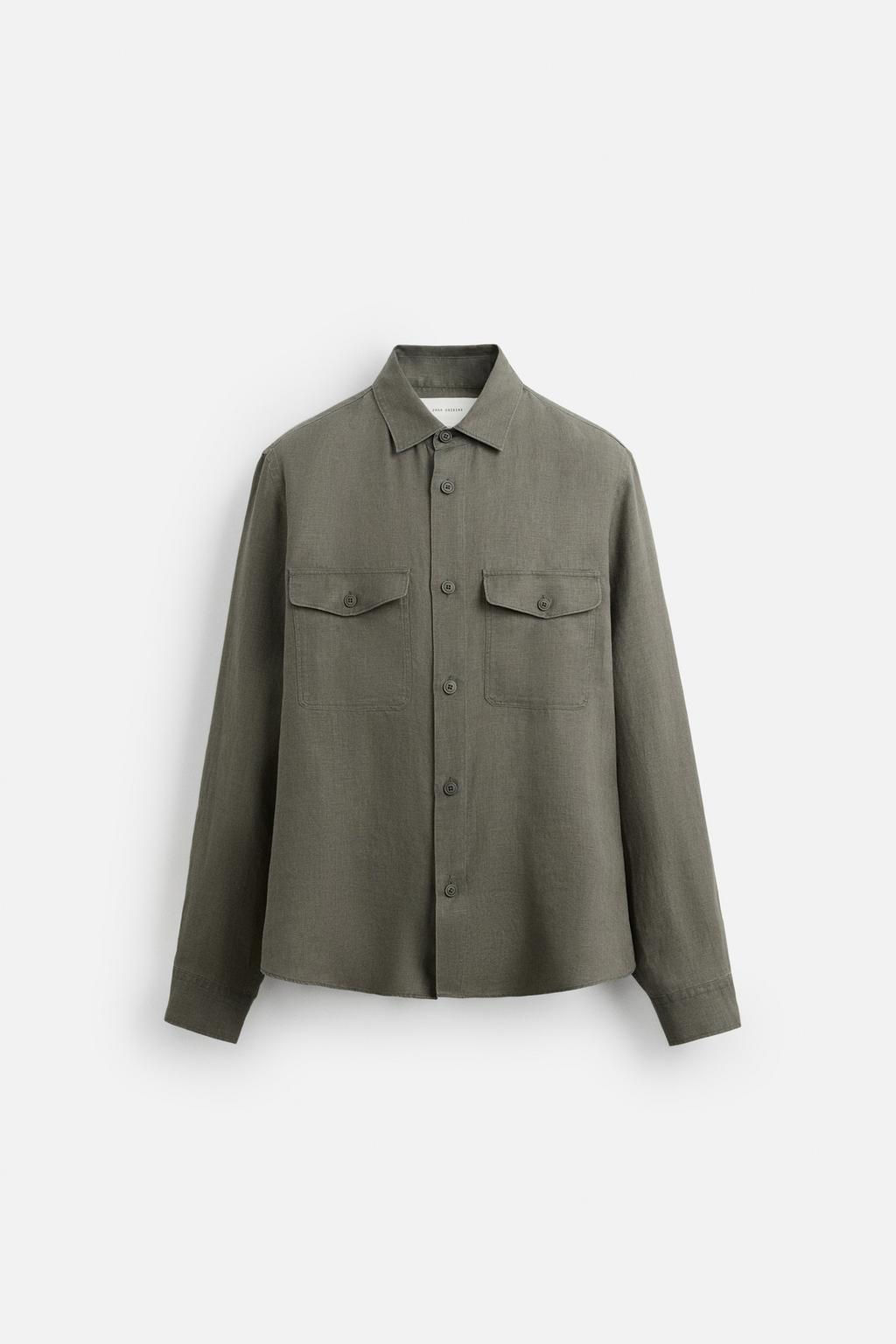 100% LINEN OVERSHIRT - Zara фото 15