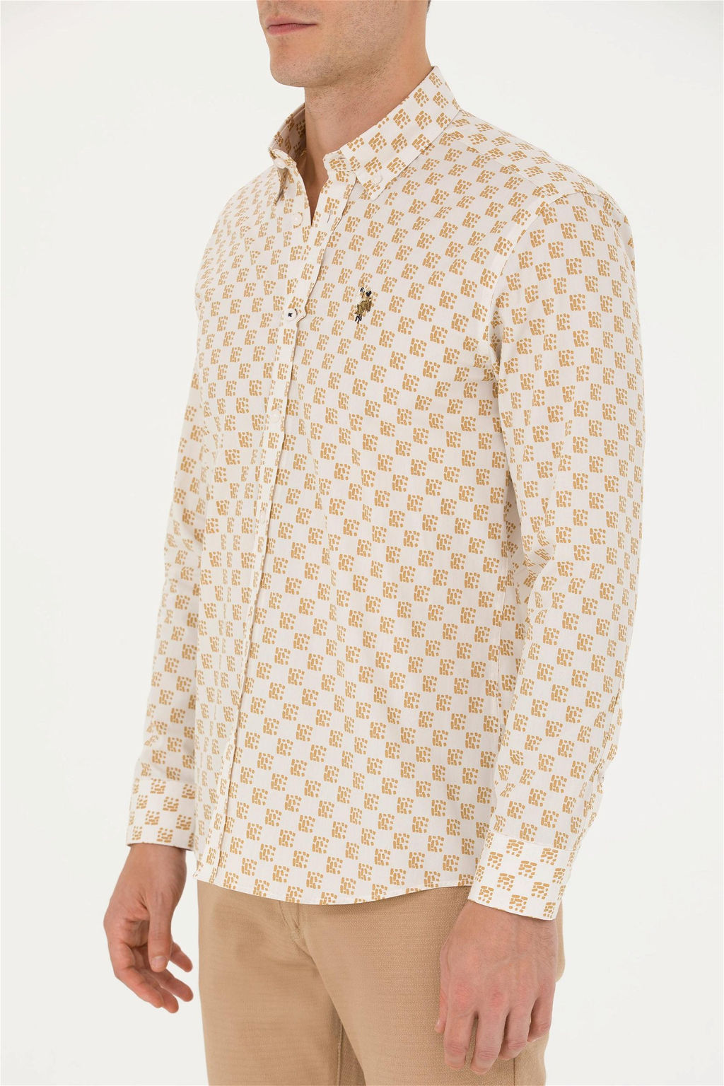 U. S. Polo Assn / Мужская рубашка с длинным рукавом Stone - U.s. polo assn фото 6