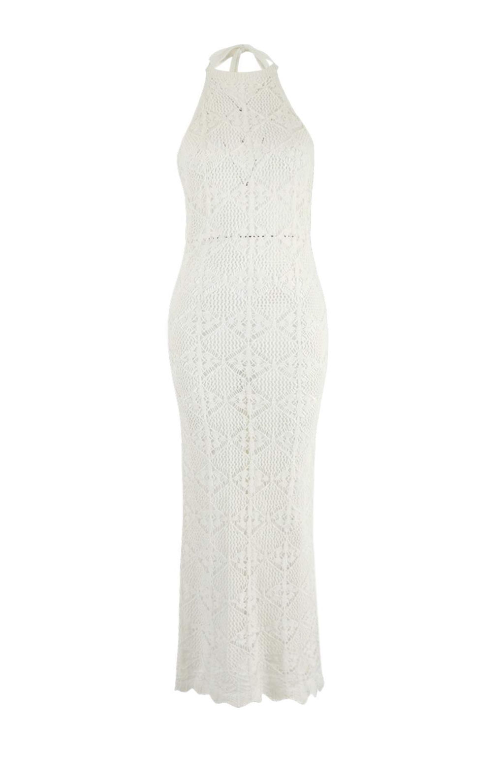 Trendyolmilla Siyah Midi Slim Triko Plaj Elbise TBESS25EL00146  фото 12