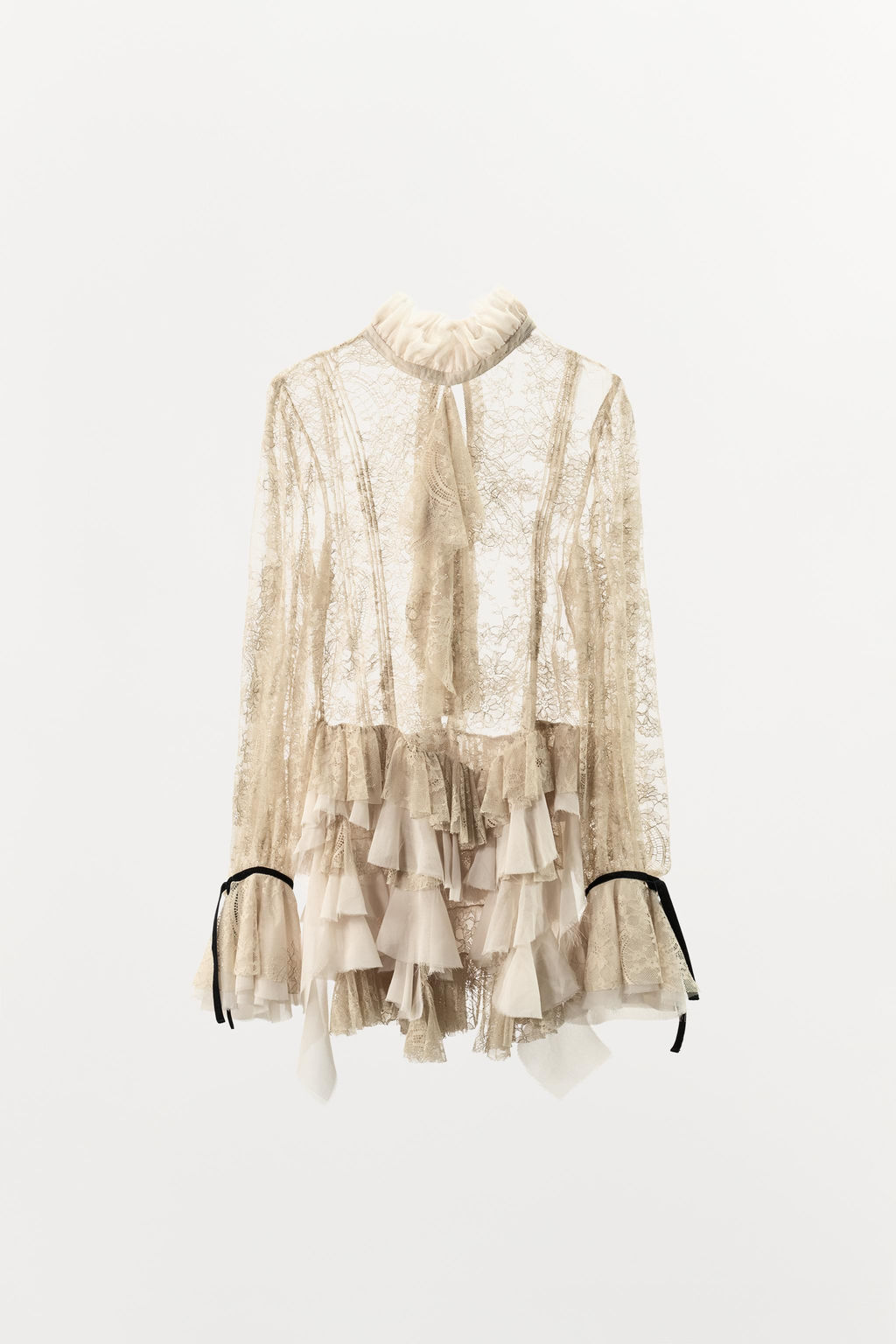 ZW COLLECTION LIMITED EDITION LACE RUFFLE TOP - Zara фото 3