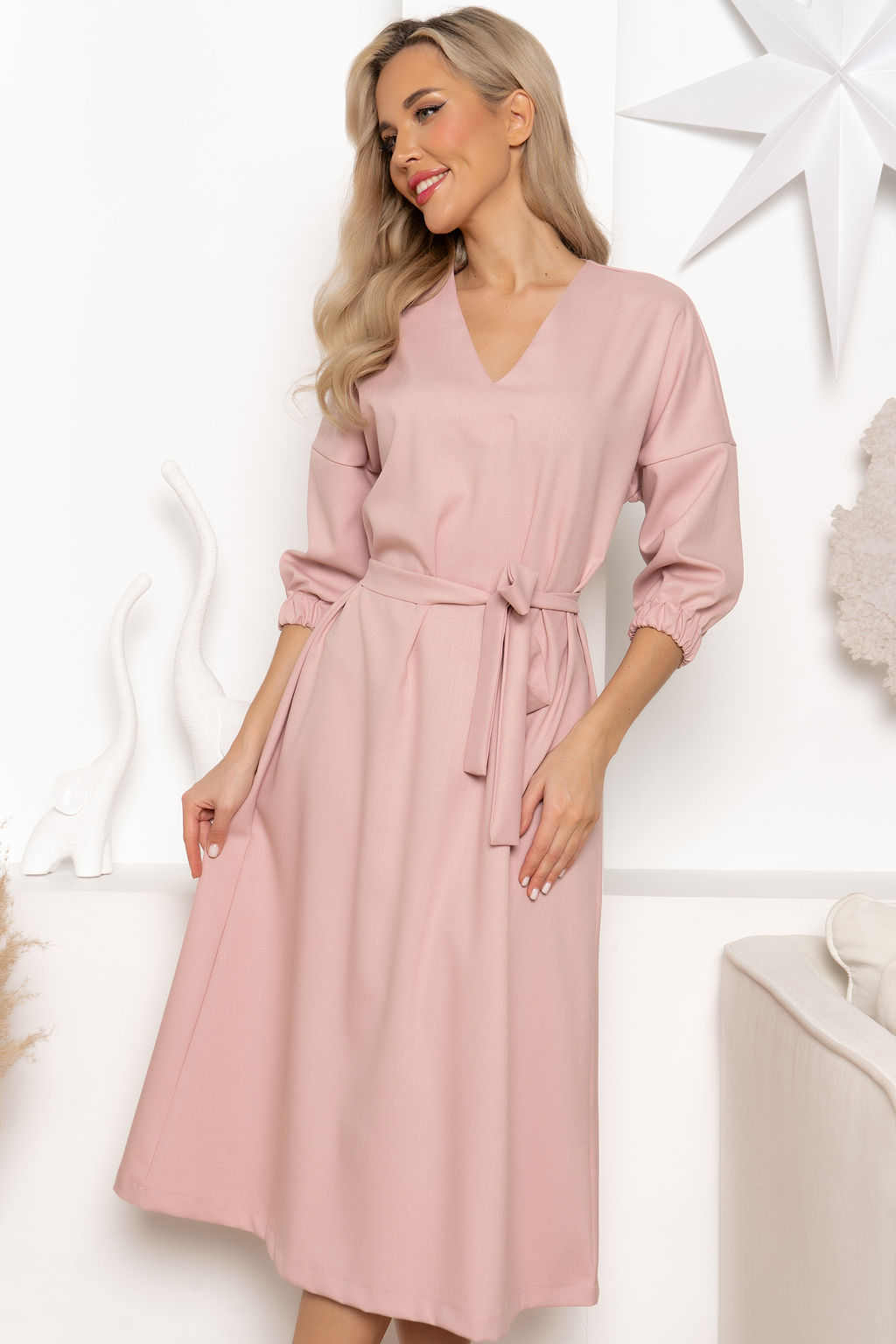 Платье Open Style 6642 пудрово-розовый