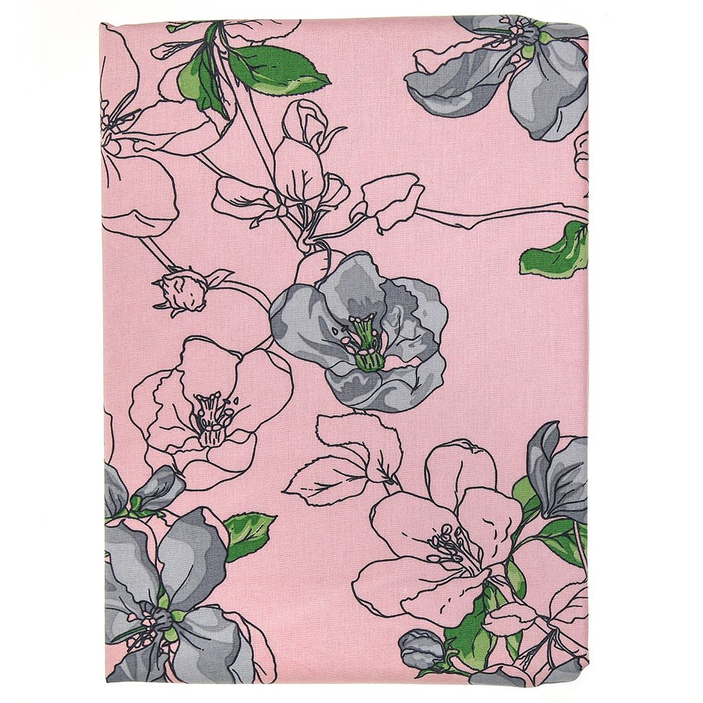 Пододеяльник на пуговицах 2-х спальный Цветы сакуры пудровый 175х215см, бязь Комфорт 121г/м2, хлопок 100%, упаковка Классическая ПВХ 28х41см, Домашняя мода (Россия)  фото 2